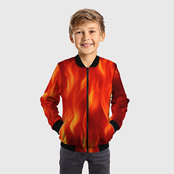 Бомбер детский Огонь рыжий, цвет: 3D-черный — фото 2
