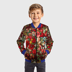 Бомбер детский Платок цветочный узор, цвет: 3D-синий — фото 2