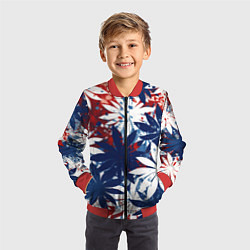Бомбер детский Цветы в цветах флага РФ, цвет: 3D-красный — фото 2