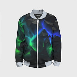 Детский бомбер Разлом синих и зеленых плит