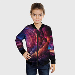 Бомбер детский Звездная космическая спираль, цвет: 3D-черный — фото 2