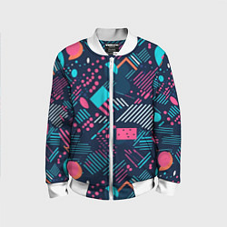 Детский бомбер Абстракция синяя паттерн