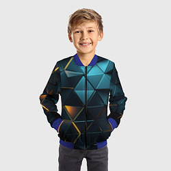 Бомбер детский Объемные частицы с подсветкой, цвет: 3D-синий — фото 2
