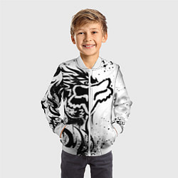 Бомбер детский Fox motocross - белый дракон, цвет: 3D-белый — фото 2