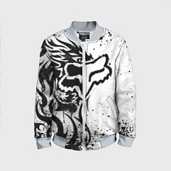 Детский бомбер Fox motocross - белый дракон