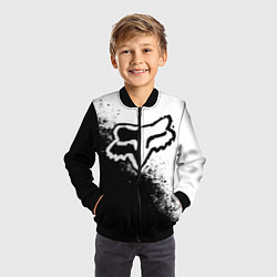 Бомбер детский Fox motocross - черно-белые пятна, цвет: 3D-черный — фото 2