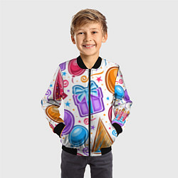 Бомбер детский Вечеринка, цвет: 3D-черный — фото 2