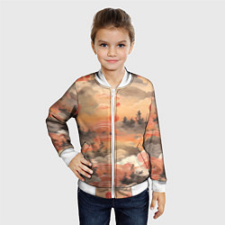 Бомбер детский Japen pattern, цвет: 3D-белый — фото 2