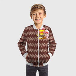 Бомбер детский Ляляфанфан на типа вязанном, цвет: 3D-белый — фото 2
