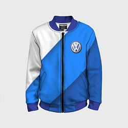 Бомбер детский Volkswagen - голубые линии, цвет: 3D-синий