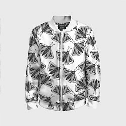 Бомбер детский Butterflies - gothic pattern, цвет: 3D-белый