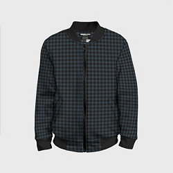 Детский бомбер Шахматная мелкая клетка чёрно-серый