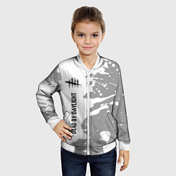 Бомбер детский Dead by Daylight glitch на светлом фоне: по-вертик, цвет: 3D-белый — фото 2