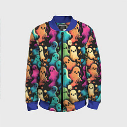Детский бомбер Паттерн с разноцветными приведениями