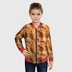 Бомбер детский Меховой паттерн, цвет: 3D-красный — фото 2