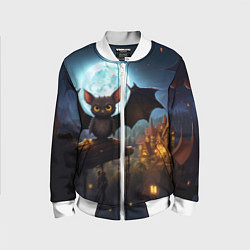 Детский бомбер Летучая мышка на фоне луны и замка