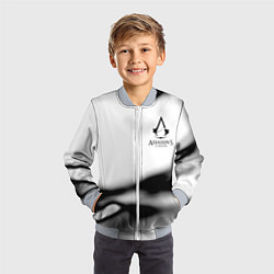 Бомбер детский Assassins Creed logo texture, цвет: 3D-серый — фото 2
