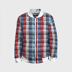 Детский бомбер Вязаный узор разноцветные вертикальные полосы