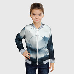 Бомбер детский Утренние горы, цвет: 3D-серый — фото 2