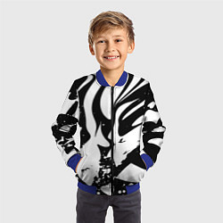 Бомбер детский Экспрессивная чб абстракция, цвет: 3D-синий — фото 2