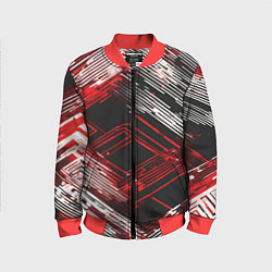 Детский бомбер Киберпанк линии белые и красные