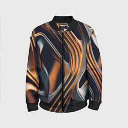 Детский бомбер Слияние красок оранжевого и чёрного абстракция