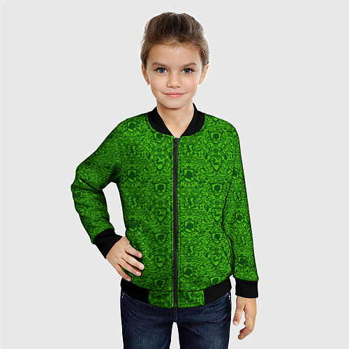 Детский бомбер Shrek: Pattern / 3D-Черный – фото 4