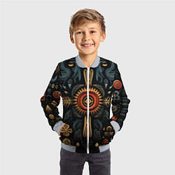 Бомбер детский Паттерн в славянской стилистике, цвет: 3D-серый — фото 2