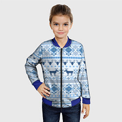 Бомбер детский Blue sweater with reindeer, цвет: 3D-синий — фото 2