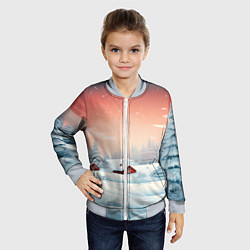 Бомбер детский Погружение в зимнюю атмосферу, цвет: 3D-серый — фото 2