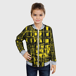 Бомбер детский Смазанная краска чёрная и жёлтая, цвет: 3D-серый — фото 2