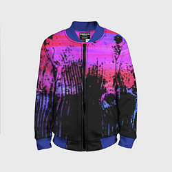 Детский бомбер Розово синий сочный гранж