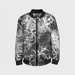 Детский бомбер Абстракция - белые трещины на сером фоне