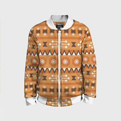 Детский бомбер Brown tribal geometric