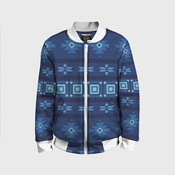 Детский бомбер Blue tribal geometric