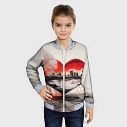Бомбер детский Сердце города, цвет: 3D-серый — фото 2