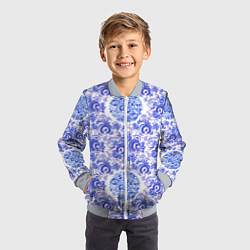 Бомбер детский Новогодняя гжель роспись, цвет: 3D-серый — фото 2