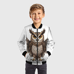 Бомбер детский Совушка с крыльями, цвет: 3D-черный — фото 2