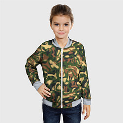 Бомбер детский Коты и кошки - камуфляж, цвет: 3D-серый — фото 2