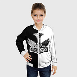 Бомбер детский Волки и молот Тора, цвет: 3D-белый — фото 2