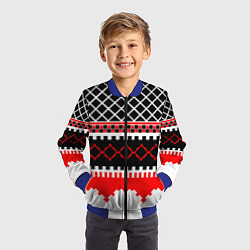 Бомбер детский Красные и чёрные фигуры, цвет: 3D-синий — фото 2