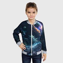 Бомбер детский Вид на землю с другой планеты, цвет: 3D-серый — фото 2