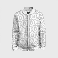 Детский бомбер Биткоин патерн на белом фоне
