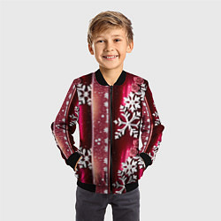 Бомбер детский Розы и снежинки, цвет: 3D-черный — фото 2