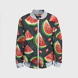 Детский бомбер Паттерн красные дольки арбуза
