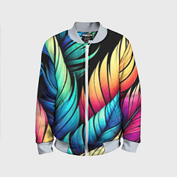 Бомбер детский Color feathers - neon, цвет: 3D-серый