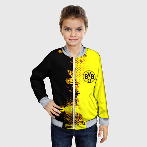 Детский бомбер Borussia fc sport краски / 3D-Серый – фото 4