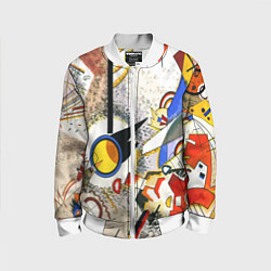 Детский бомбер Кандинский картина - шумная акварель