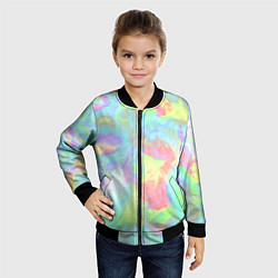 Бомбер детский Абстракция смесь красок, цвет: 3D-черный — фото 2
