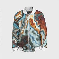 Бомбер детский Мраморная текстура, цвет: 3D-белый